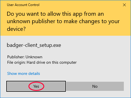 User Account Control - Yes