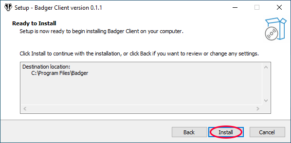 Setup - Badger Client - Ready to install